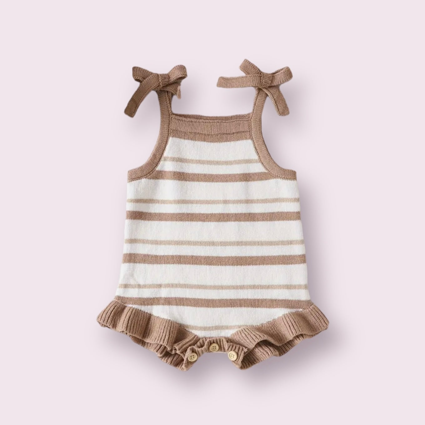 Neutral Striped Knit Romper