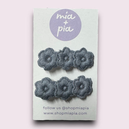 Embroidered Floral Clip