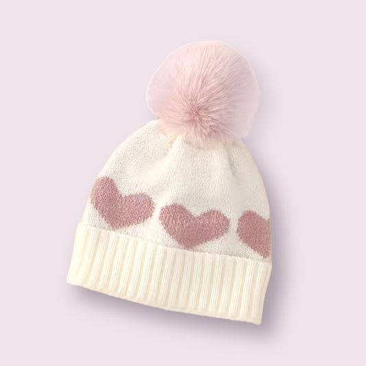 Heart Pom Beanie