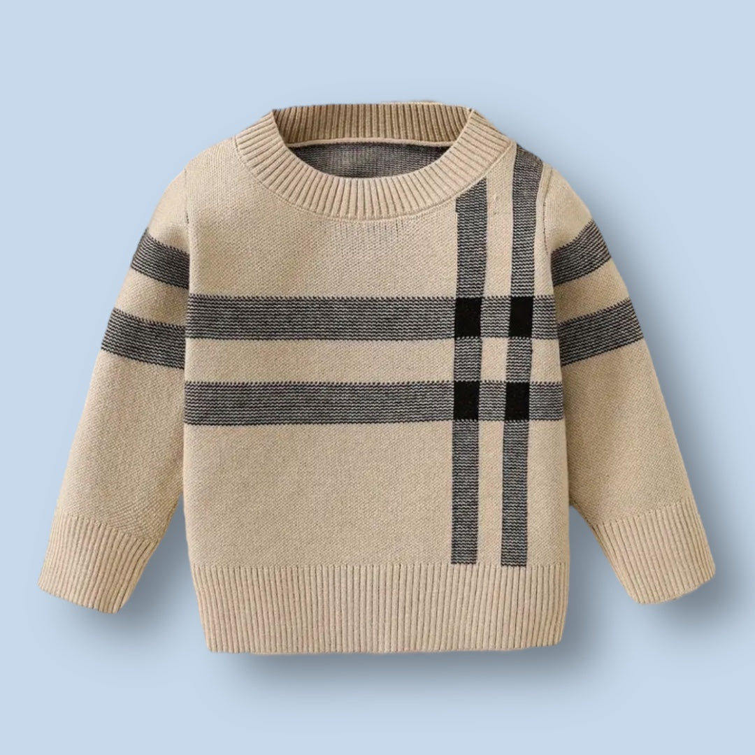 Plaid Prep Sweater - Mocha/Black