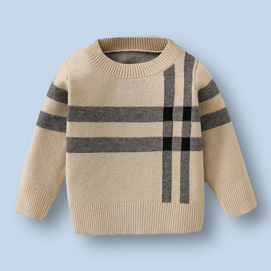 Plaid Prep Sweater - Mocha/Black